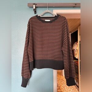 Aerie Black and Brown Striped Knit
